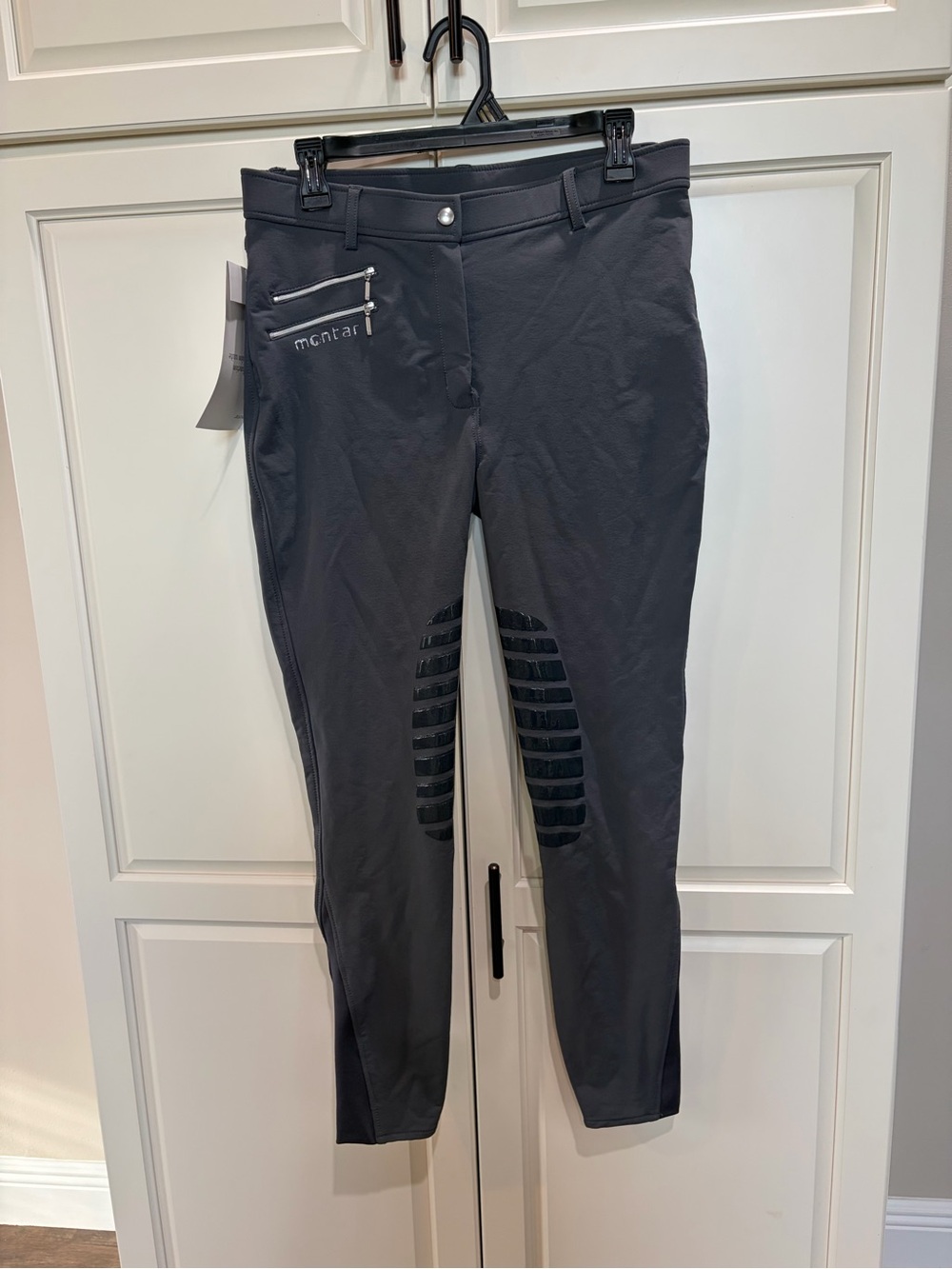 Montar “Nora” Silicone Knee-Patch Riding Breeches Size 30 Grey w/ pocket detail